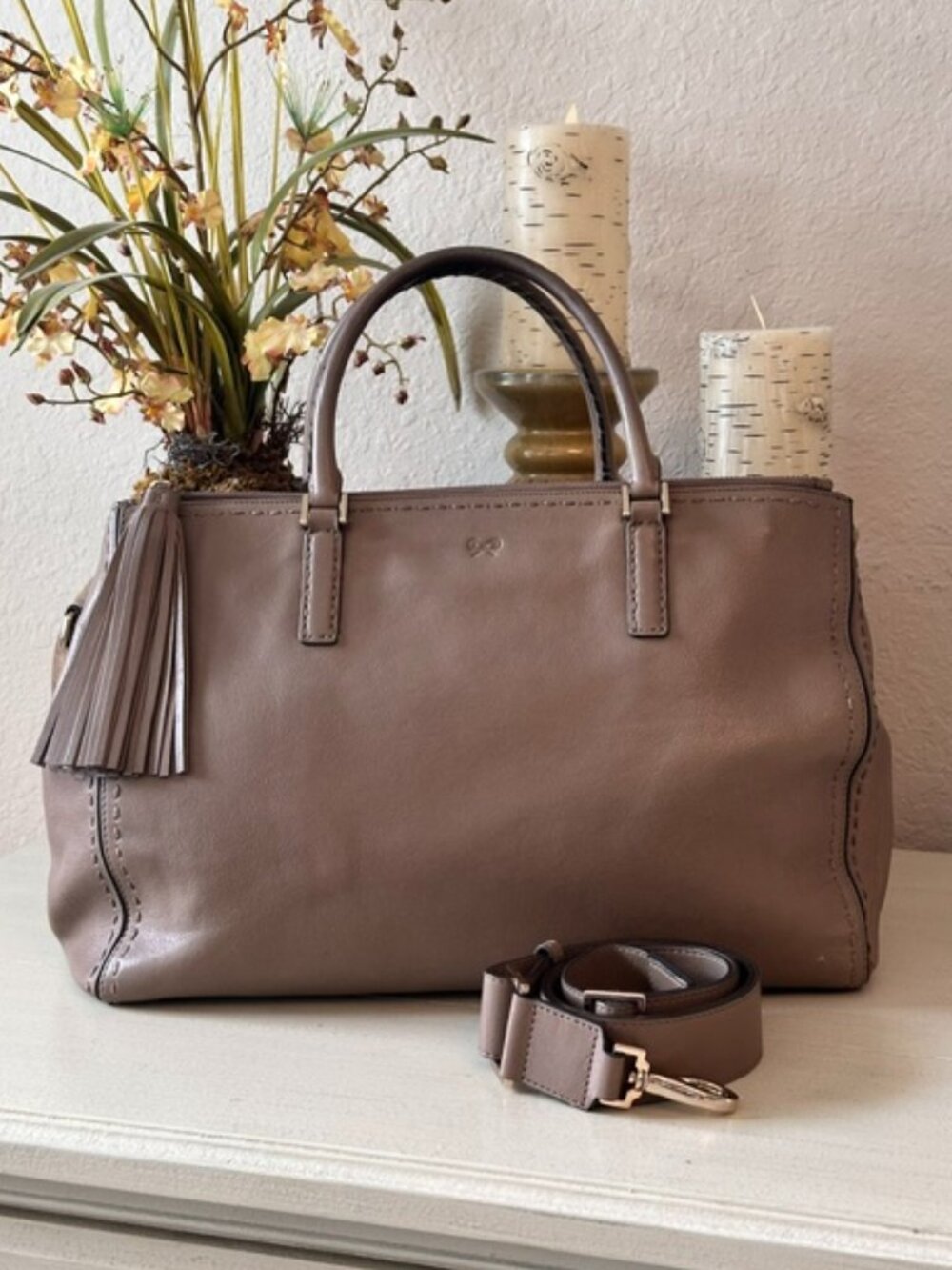 Anya Hindmarch "Pimlico" XL tote satchel-EUC